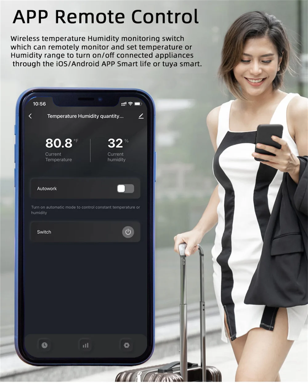 WiFi TH-16 Switch Tuya Wireless Control with Power Consumption Monitoring Temper