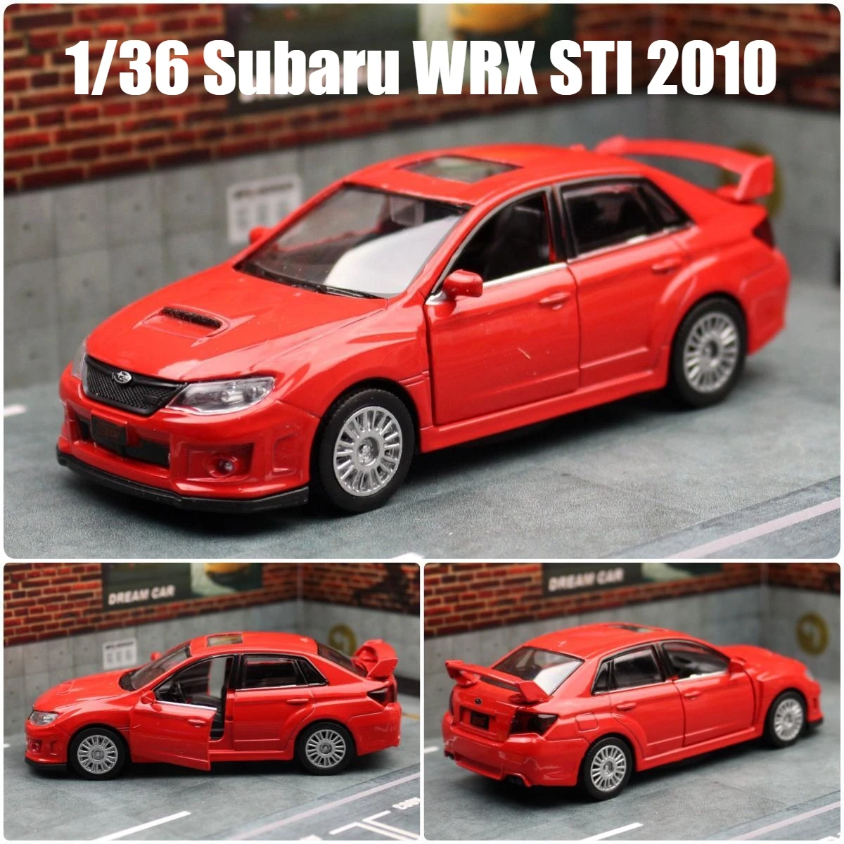 1/36 SUBARU Impreza WRX STI Racing Car Toy Model For