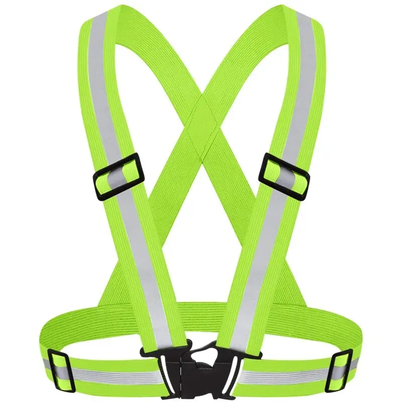 Reflective Elastic Vest Segurança, Outdoor Suprimentos, Night Running, Ciclismo, Pano ajustável, Equipamento de equitação, 4x1.5cm