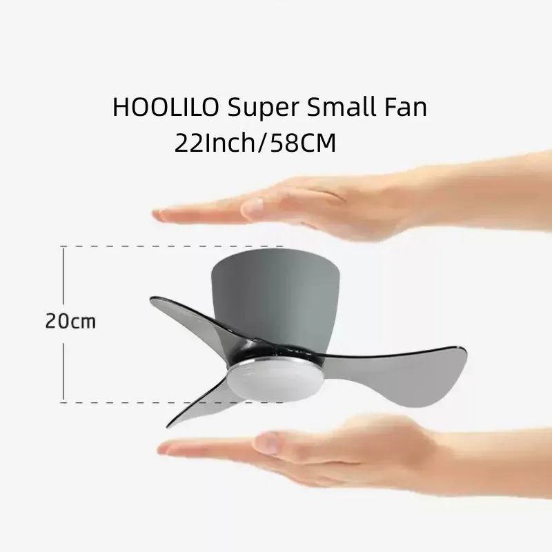 Super Small Size 22ich Ceiling Fan with Remote Control Light DC Motor 6 Speeds Ventiladores De Techo Con Luces Led