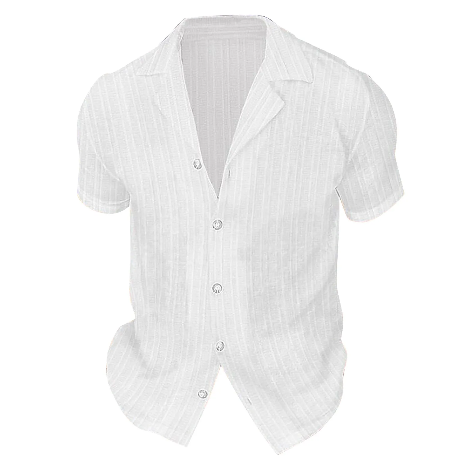

Causal Shirt For Men Fashion Vintage Button Down Bowling Shirts Summer Solid Color Short Sleeve Beach Suit Collar Shirts