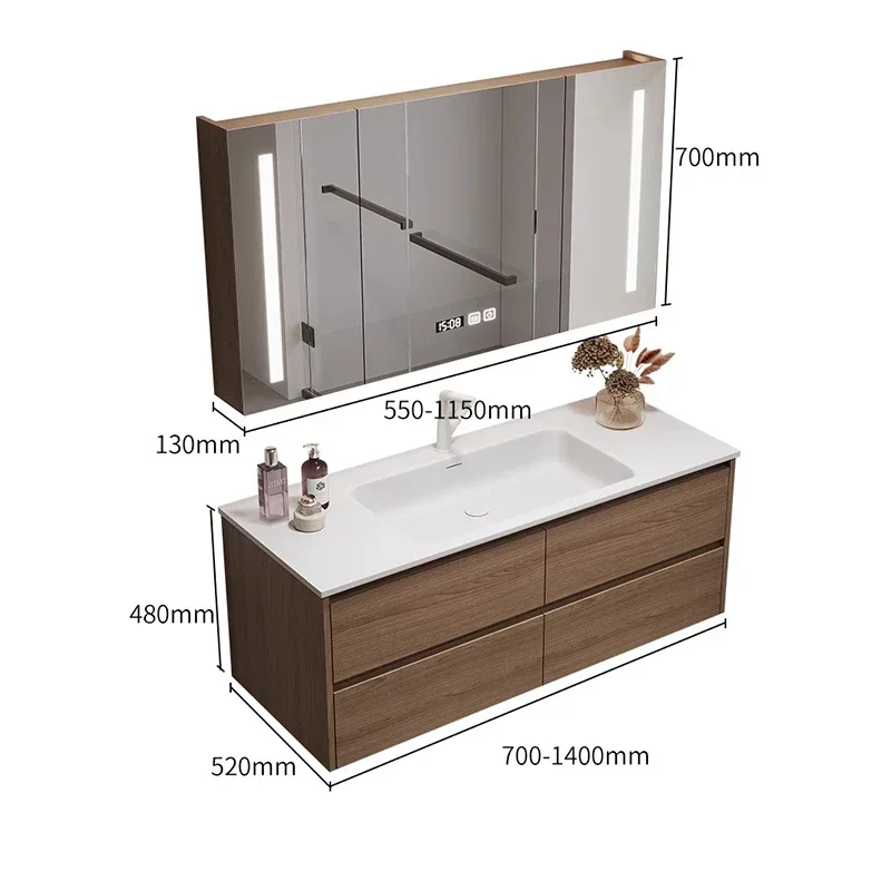 Smart Bathroom Cabinet Fashion Simple Hotel Mirror Cabinet Wall-mounted Store Luxury Furniture Arm&aacute;rio De Banheiro