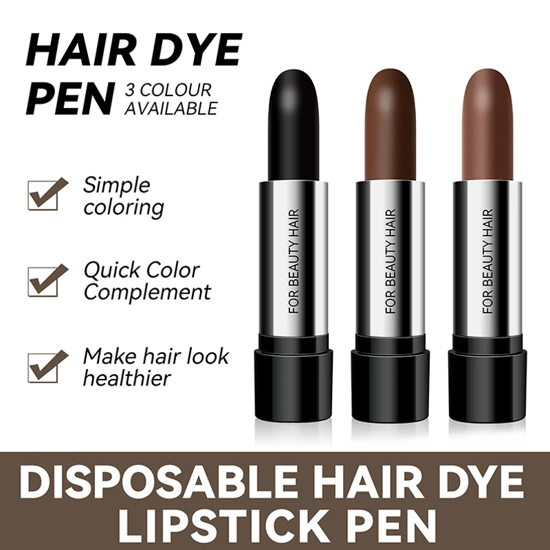 One-time Hair Dye Pen Instant Gray Root Coverage Hair Color Cream Stick Penicl Fast Temporary Cover Up White hair color restorer