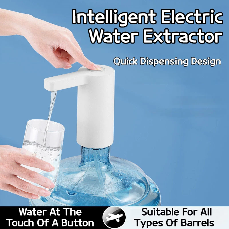 ปั๊มน้ำไฟฟ้าแบบชาร์จ USB พร้อมสวิตช์อัตโนมัติแบบสัมผัสเดียวสำหรับระบบจ่ายน้ำแร่และน้ำบริสุทธิ์อัจฉริยะ 1