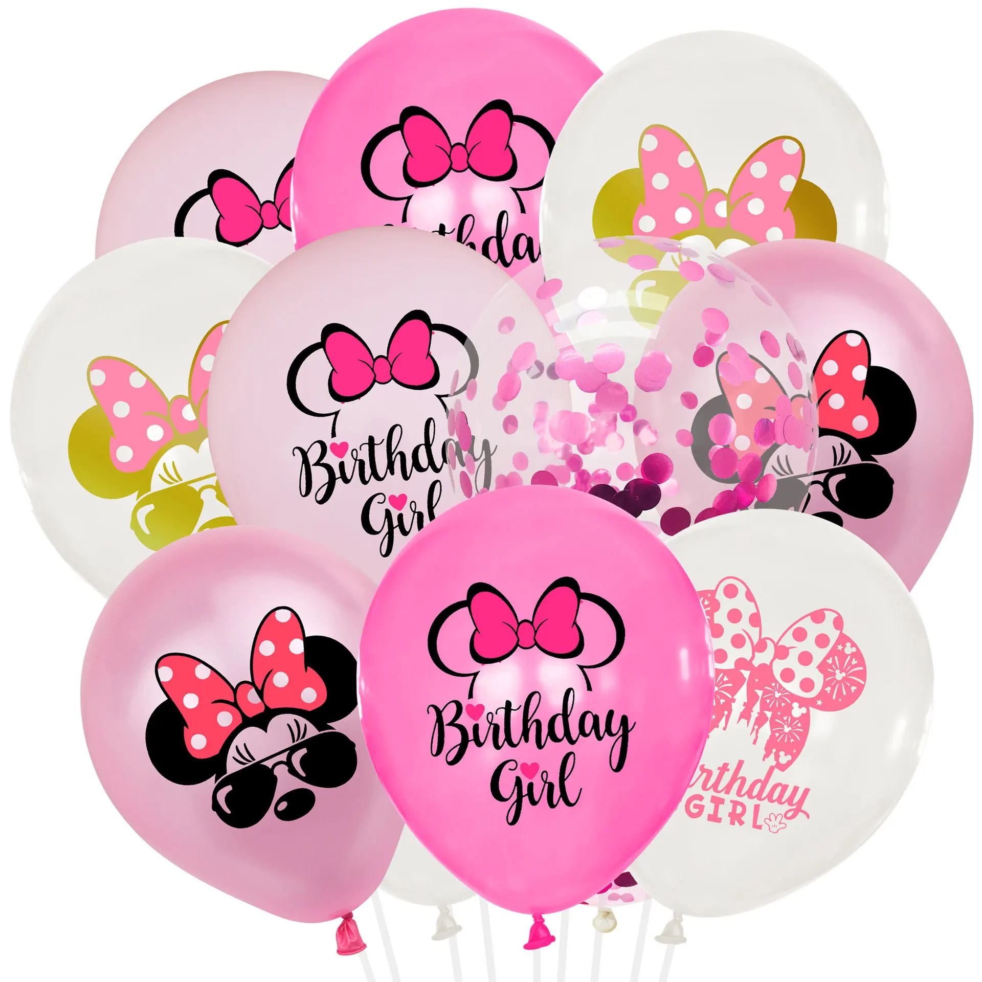 디즈니 미니 마우스 생일 파티 용품, 일회용 식기, 풍선 플레이트 컵, 어린이용 식탁보, 미니 파티 장식