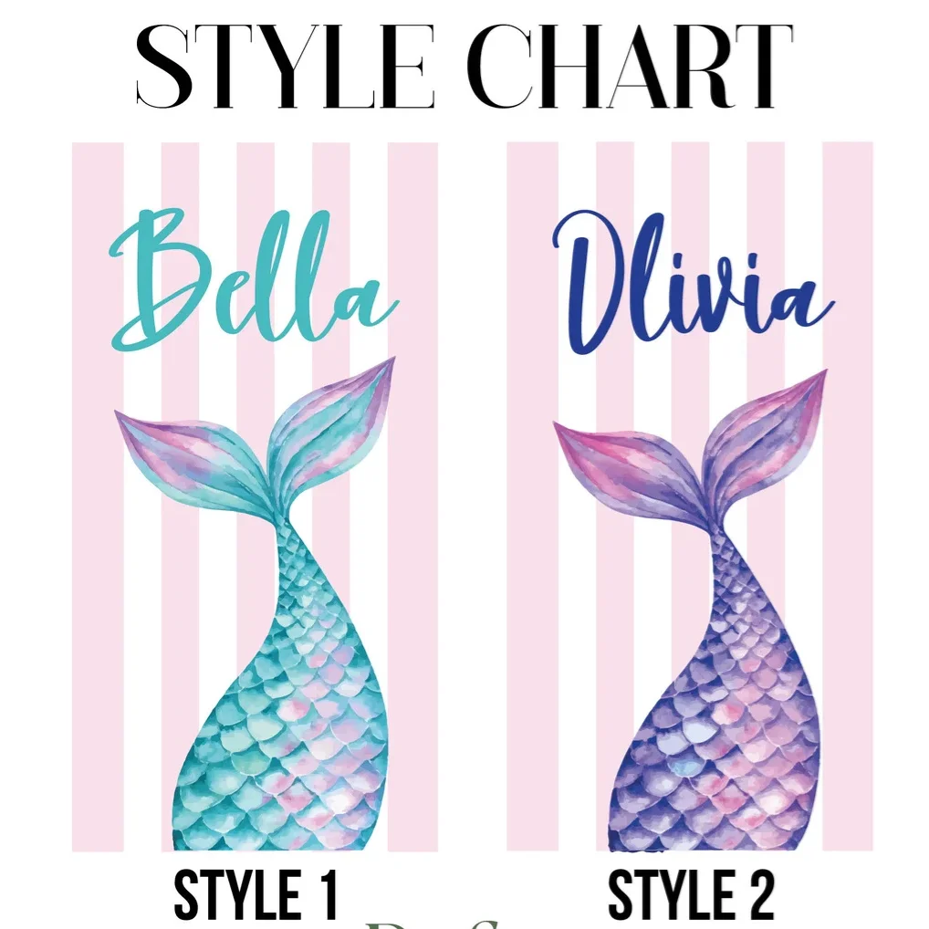 Mermaid Tail Custom Name Beach Towel Bachelorette Trip Party Favors Personalized Pool Bath Towel Mermaid Birthday Gift For Kids 5