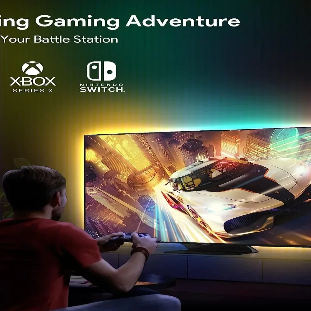 Kit de Fita Led com Modo de Ecrã de Música Retroiluminação Sync Box Rgb Hdmi tv 3577