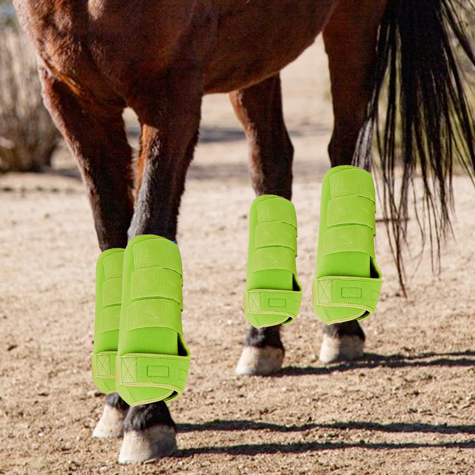 4 Pcs Equestrian Boots for Horse Legs Adjustable Reusable Support for Jumping And Training 6
