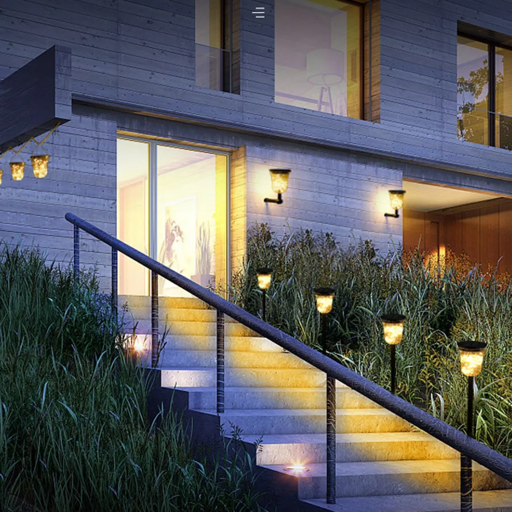 2PCS 50LED Solar Garden Lights- New LED Solar Path Lights, Waterproof,Outdoor Torch Light for Garden, Pathway