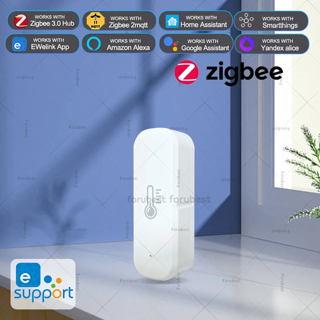 ZigBee Temperature And Humidity Sensor Smart Home Hygrometer Thermometer Works With EWeLink App Alexa Google Yandex Alice Z2MQTT 1