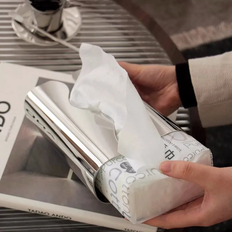 

Домашний кофейный столик из нержавеющей стали, коробка для салфеток, Минималистичная и креативная модель, украшение для комнаты, бумажная коробка