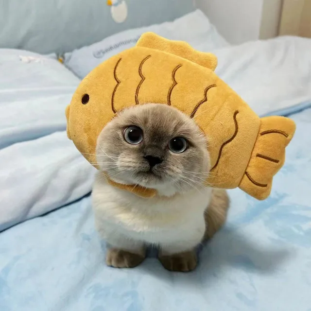 Cartoon Cat Hat Cute Fish Shape Pet Cat Costume Breathable Headdress Hat For Cat Pet Cat Headgear Pet Plush Fun Hat Toy For Cat Cartoon Cat Hat Cute Fish Shape Pet Cat Costume Breathable Headdress Hat For Cat Pet Cat Headgear Pet Plush Fun Hat Toy For Cat