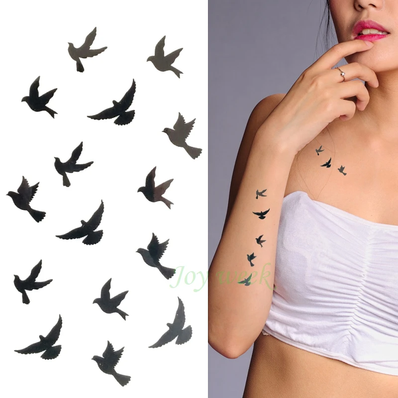 Waterproof Temporary Tattoo Sticker Women's Sexy Fly Birds Tatoo Water  Transfer Flash Tatto Fake Tattoos For Girl Lady Kids - Temporary Tattoos -  AliExpress