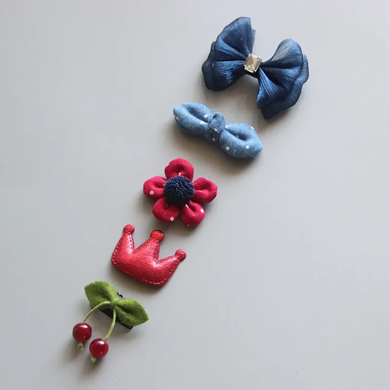 5Pcs/Set Baby Hair Clip Set Baby Headband Accessories Cross Kid Hairclip Cartoon Girl Hair Clip Baby Barrettes Hair Accessories 6