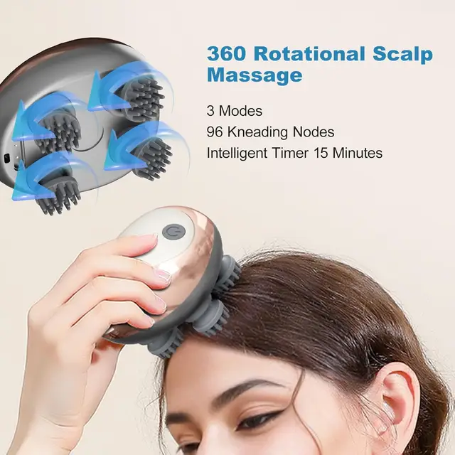 Massaggiatore elettrico per cuoio capelluto Massaggiatore portatile portatile per cuoio capelluto Grattaschesta per massaggio completo del corpo Pulito profondo e relax stress. 2