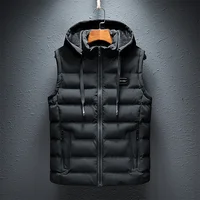 Veste à capuche en fibre de verre pour hommes, gilets à fermeture éclair, coton rembourré, grande taille 6XL, mode décontractée, mâle combiné, marque 1