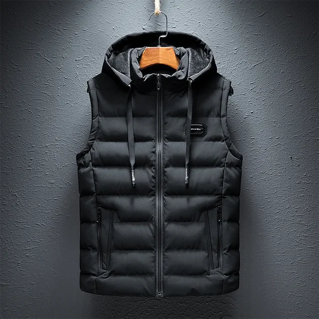 Veste à capuche en fibre de verre pour hommes, gilets à fermeture éclair, coton rembourré, grande taille 6XL, mode décontractée, mâle combiné, marque 1