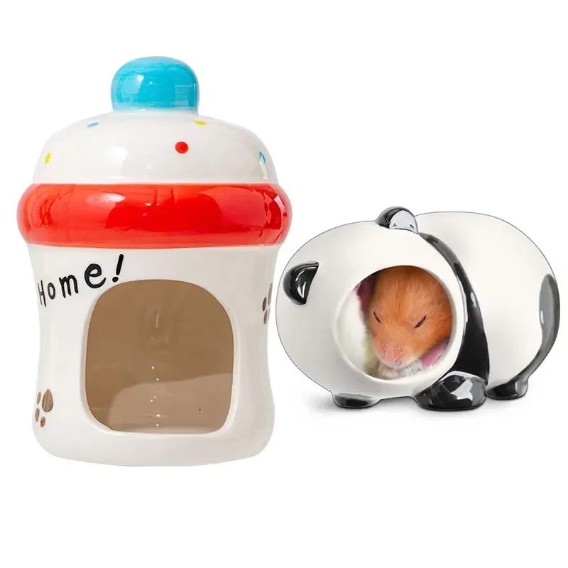 

Cute Hamster Ceramic Nest Spacious Warm In Winter and Cool In Summer Suitable for Hamster Guinea Pig Small Animals Accessories