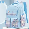 With Rabbit Pendant For Girls Orthopaedics Kids Backpack Kawaii Waterproof School bag Primary Bow Knot Schoolbag mochilas BOOK 2