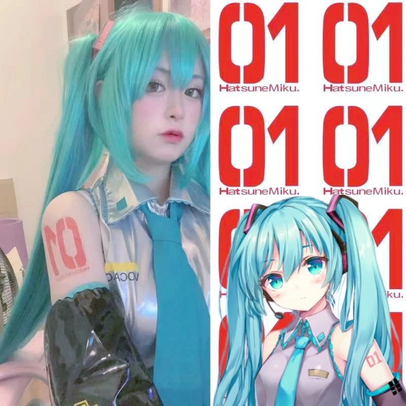 Kawaii-Cartoon-Anime-Girl-Hatsune-Miku-Tattoo-Paste-COS-Sticker-Digital ...