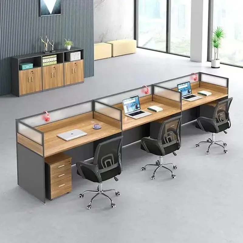 Bureau De Travail Modular Office Table And Chair Staff Desk Cubicle Workstation Office Partition Table Furniture Set