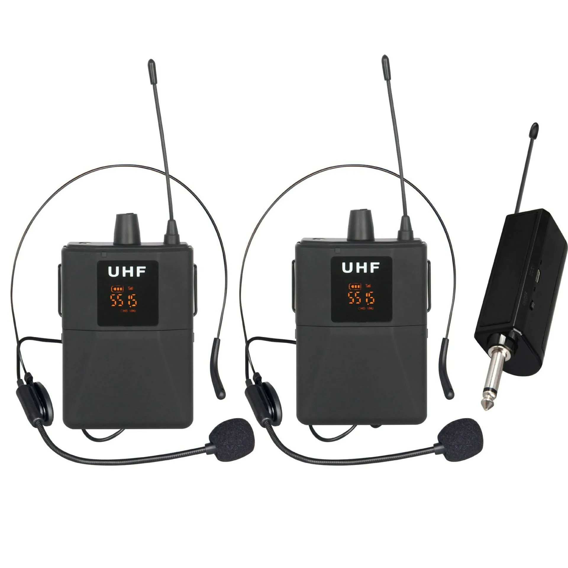 

UHF Wireless Lavalier Microphone Headset/ Lavalier Microphones Lapel Transmitter Receiver Headset Mic for Vlog Live Recording