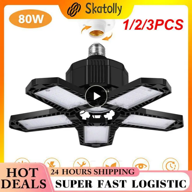 

1/2/3PCS LED Garage Light E27 Lamp Deformable Folded Fan Blades Garage Lamp FOCO Industrial Led Work Light For Warehouse Parking