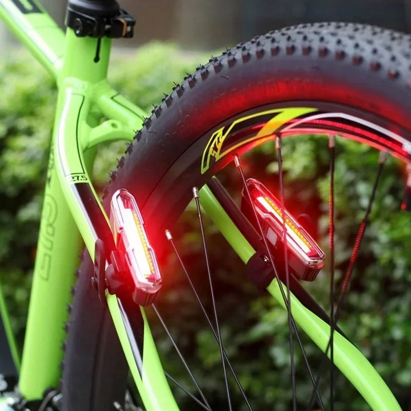 Bike Rear Tail Light 560 MAh Bicycle Lights Memory Mode Rainbow LED Warning Rech