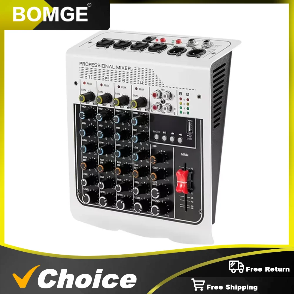 AudioMixerSoundBoardparaPerformanceaoVivo6CanaisDJMixerUSB