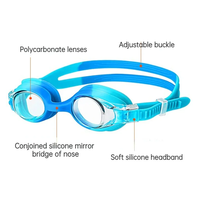 Swimming Goggles Kids HD Waterproof Anti-Fog Electroplating Colored Lenses Adjustable swimming goggles