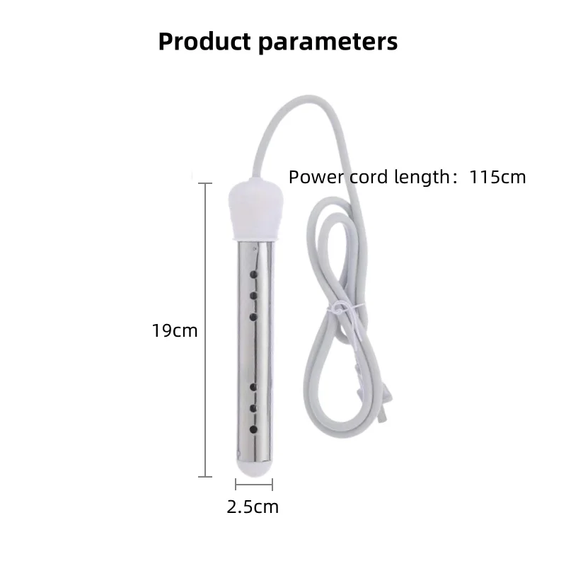 Electric water heater 2000W Electric Heating Rod Portable Water Heaters Water Storage Type Hot Stick Household Stainless Steel Heating Tube
