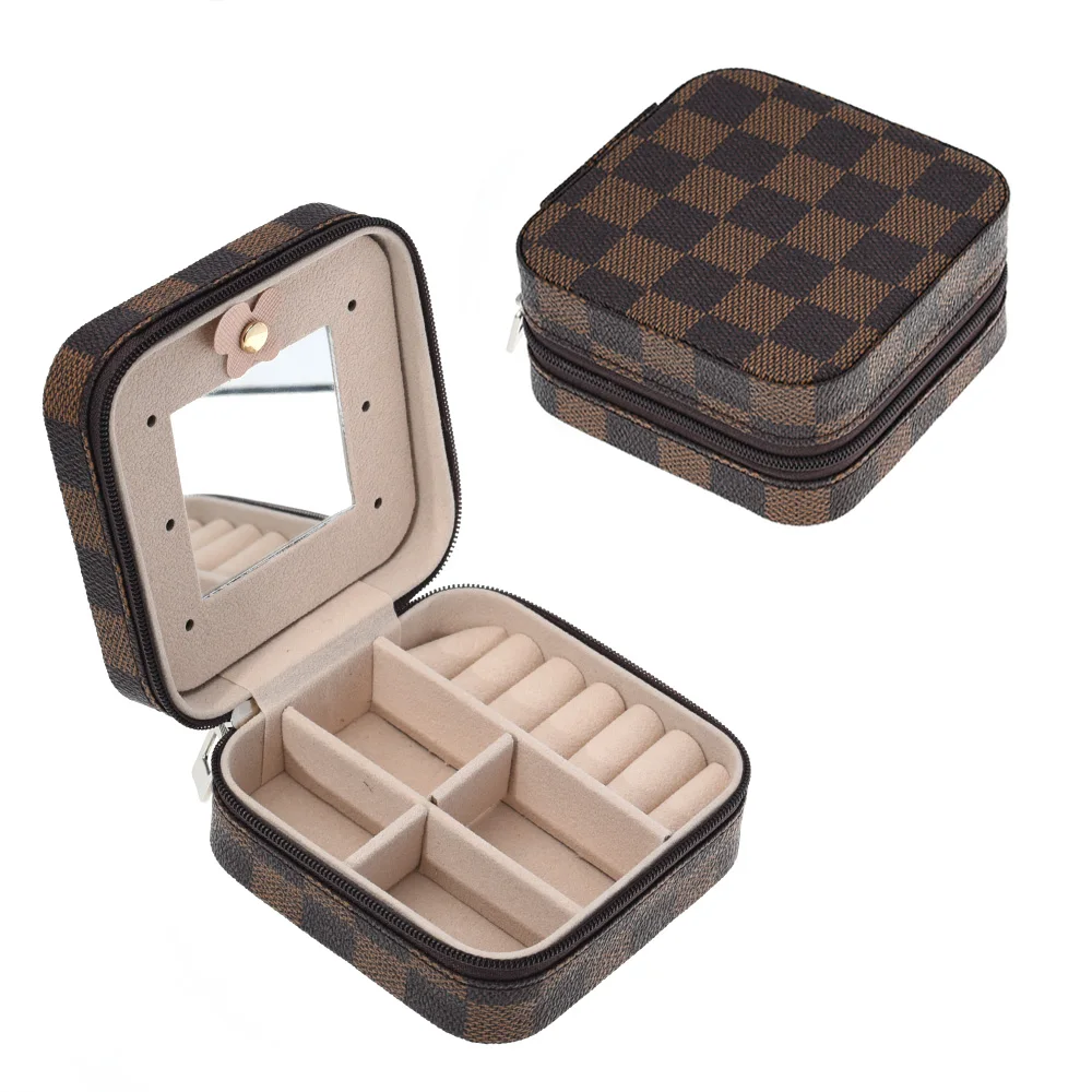 Jewelry Organizer With Mirror Display Travel Jewelry Case Boxes