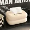 1pc simple cream style cute multifunctional spring desktop tissue paper box 6