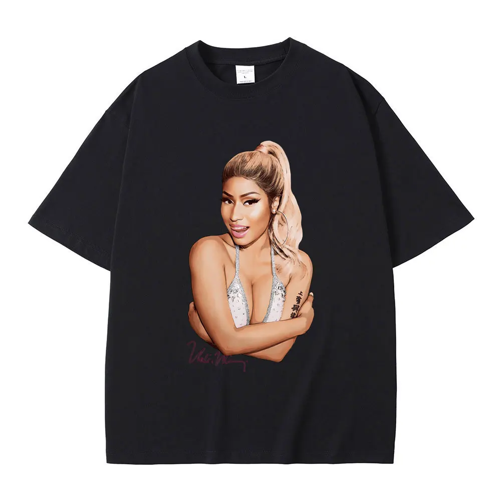 

Rapper Nicki Minaj Print T-shirt Rare Queen of Rap T Shirt Album Cover Sexy Art Graphic Tshirt Men Women Hip Hop Oversized Tees