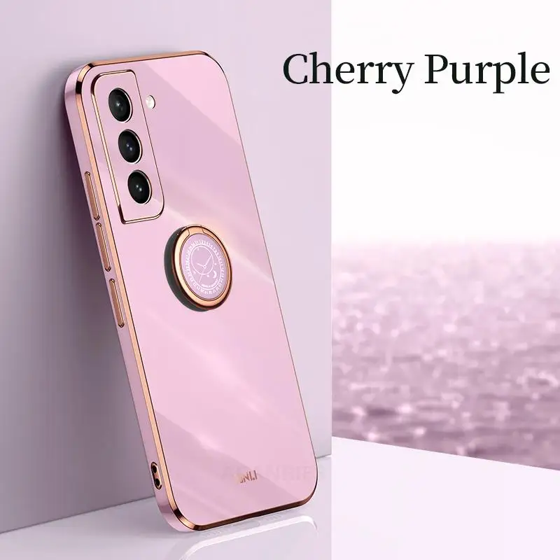 Elegant Plating Silicone Ring Holder Stand Phone Case