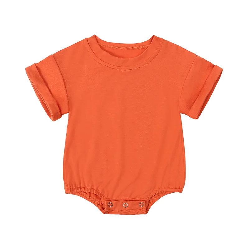 

NEW Summer Newborn Boys Girls Rompers Clothes Tooddler Solid Color Short Sleeve O-neck Casual Jumpsuits Playsuit Infant Clothing