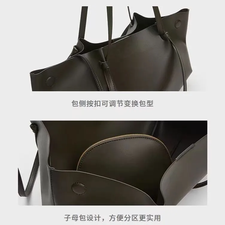 2025 New Fashion Women's Split Leather Underarm Handbag Single Shoulder Wing Bag Large Capacity Dumpling Bag Luxury Tote Bag