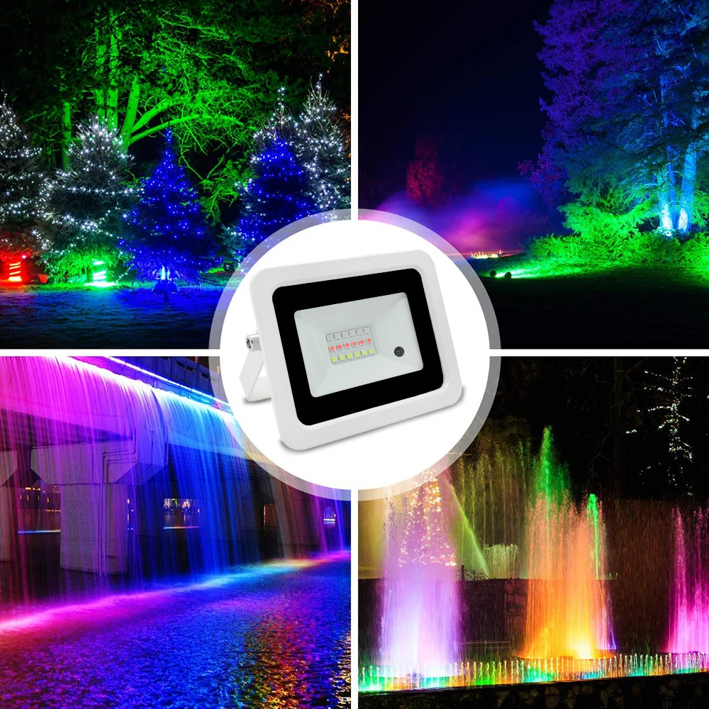 RGB LED Projector 20W 30W 50W 100W RGB LED Lights IP68 Waterproof LED Spotlight 110V / 220V Outdoor Christmas Projector