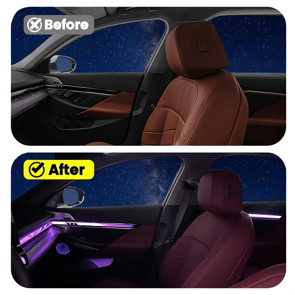 BMW 5 시리즈 G60 G61 i5 G90 G99 M5 2024+용 RGB 컬러 스트리머 10개 발광 혼 커버 스피커 트림 도어 실내등