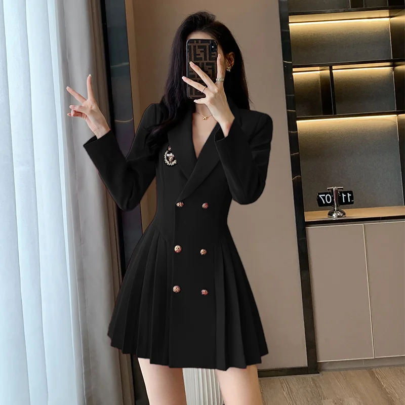 Korean Black Blazer Dress Noirex-Korean Black (The Best Black We