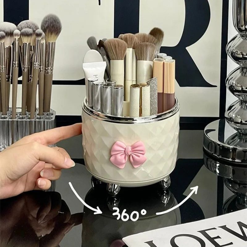 360°Rotating Makeup Brush Holder Makeup Organizer Cosmetic Storage Box Makeup Storage Organizer Pencil Case Lipstick Organizer 6