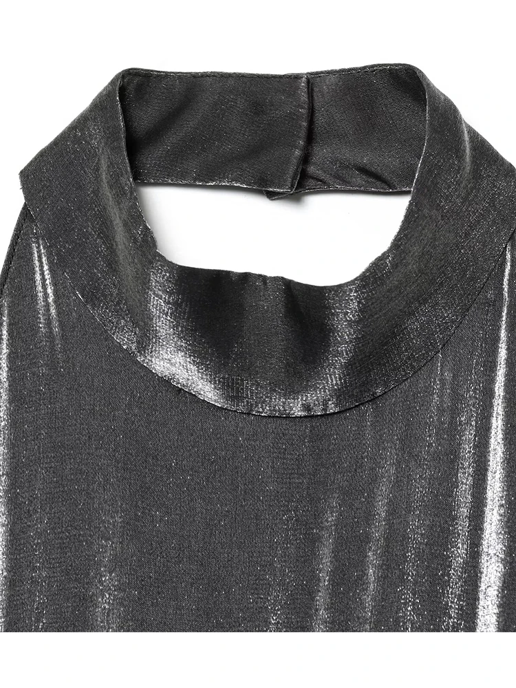 2025 New Fashion Halter Neck Shining Jumpsuit For Women Elegant Backless Sleeveless Slim Fit Romper Street Chic Bodysuits ﻿
