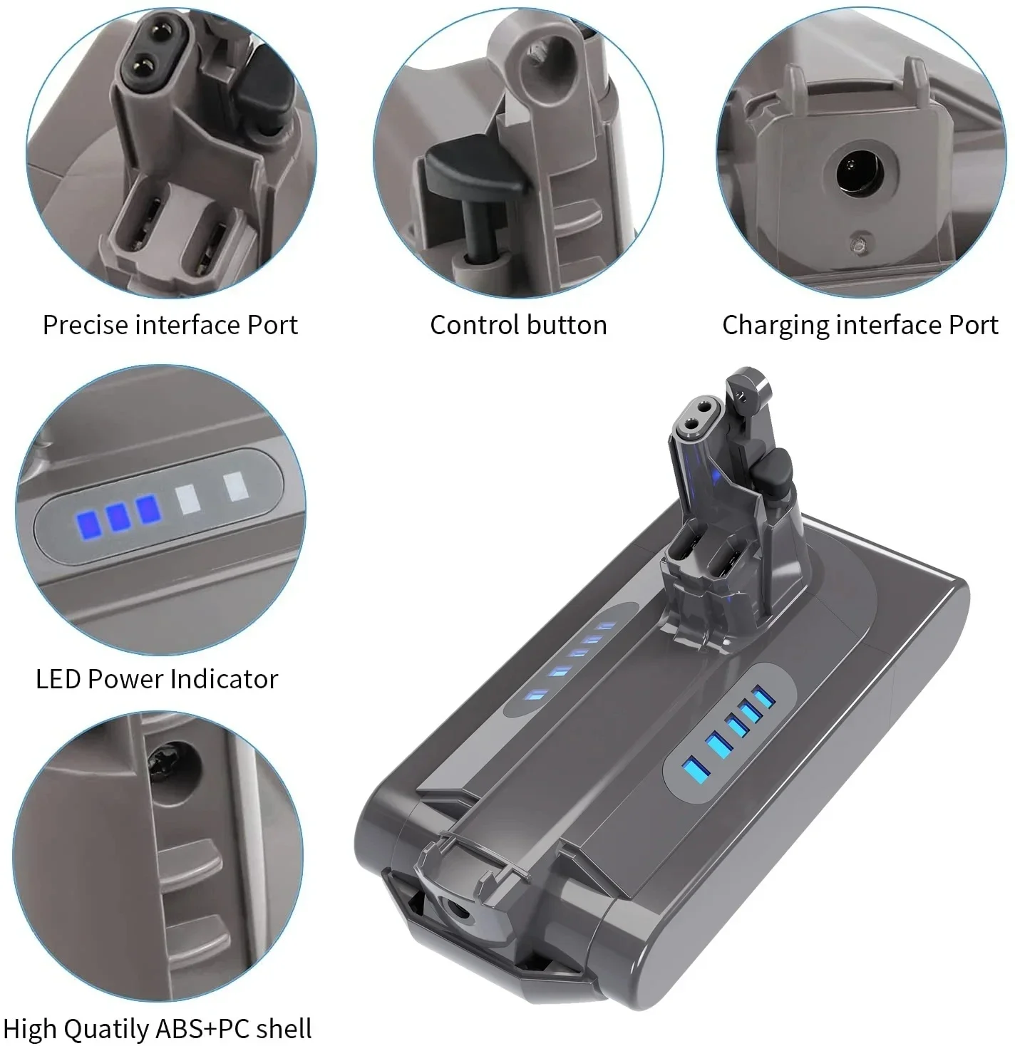 25.2v For Dyson V10 Replacement Battery 25.2V 12800mAh  SV12 V Absolute V10 Fluffy Cyclone V10 Battery Vacuum Cleaner 6
