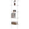 Bookcase Modern Storage Shelf Small Acrylic Ladder Bookshelf Librero 4-Tier Clear Wall Mounted Book Shelf for Small Spaces 59 1