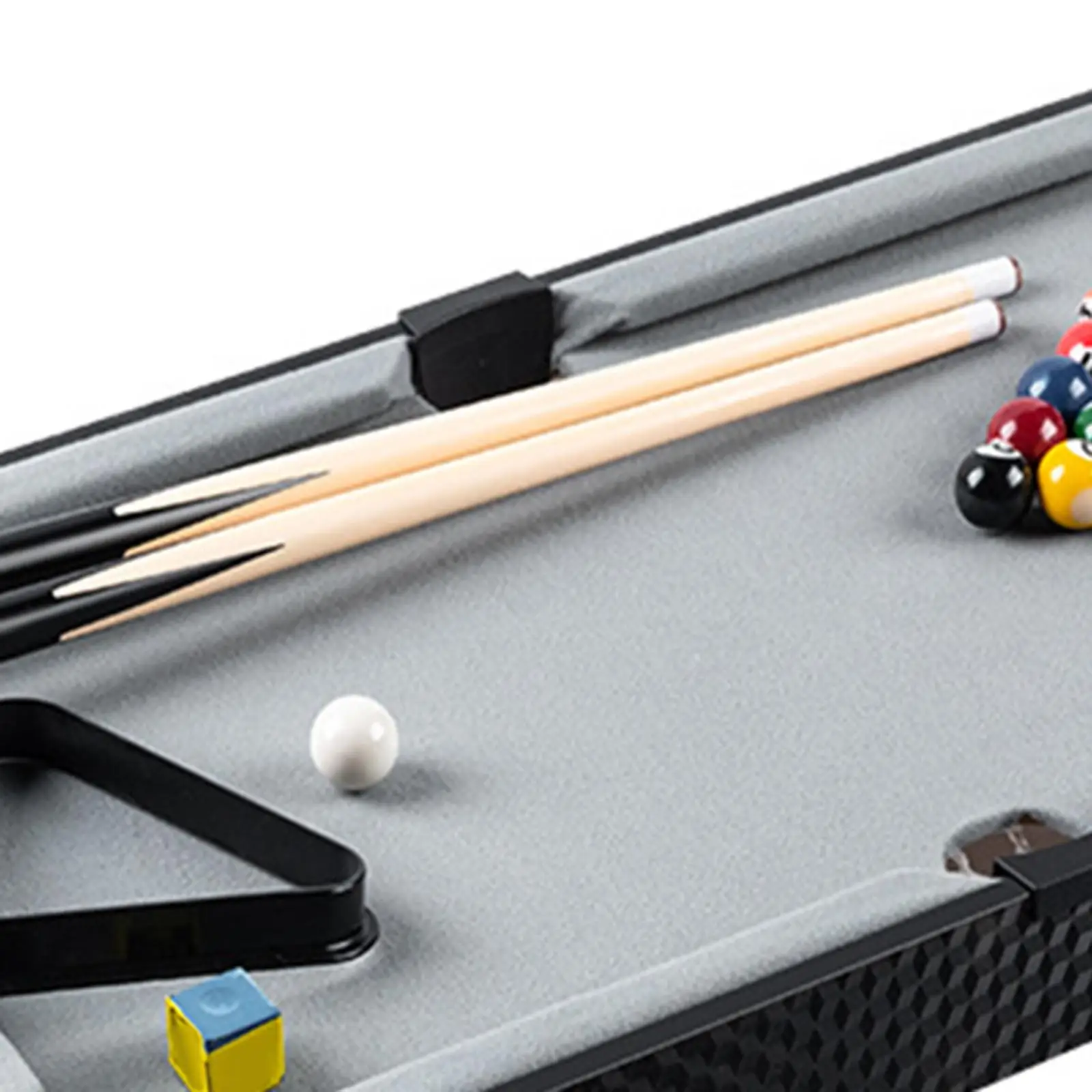 Pool Table Top, Small Billiards Table, Wooden Tabletop Snooker Set with 16 Balls, 2 Cues, Chalk and Triangle