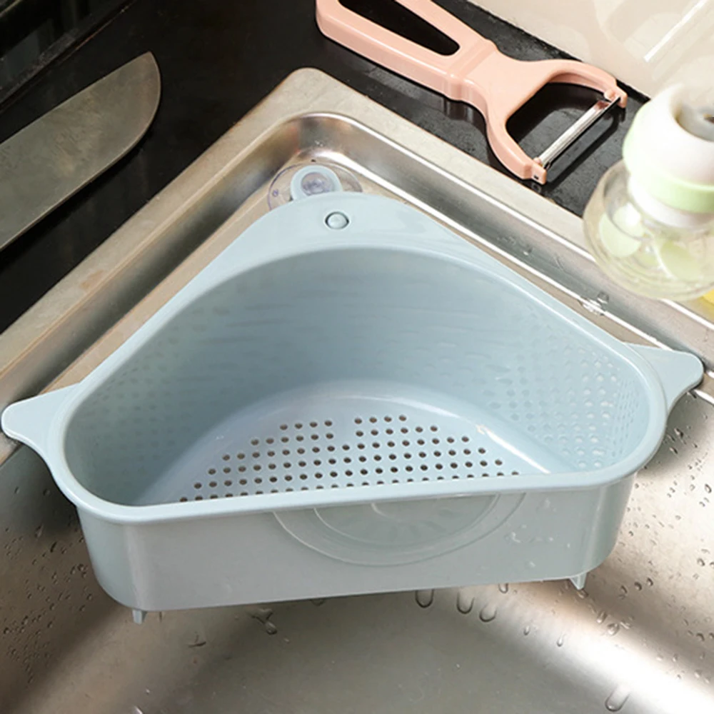 

Triangle Storage Holder Multifunctional Drain Shelf Storage Sucker Kitchen Drain Holder Sink Rack Shelf Kitchen Accessories