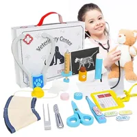 Wooden Pretend Play Doctor Toys For Kids Veterinarian Role-playing Medical Educational Toy Simulation Medicine Chest Set Gift 1