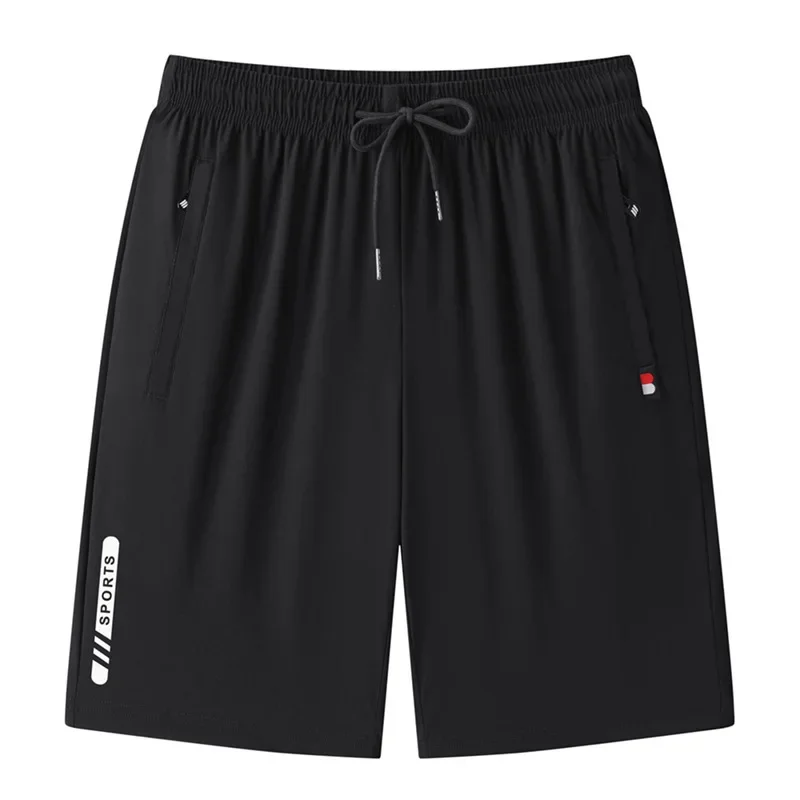 Men's Quick Dry Ice Silk High Elastic Five-Point Casual Shorts Running Fitness Basketball Training Wear Summer Sportswear