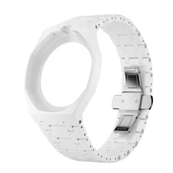 Elegant Ceramic Band with Biomaterial Watch Case and Pocket - to - Wristwatch Converter (W - 12)