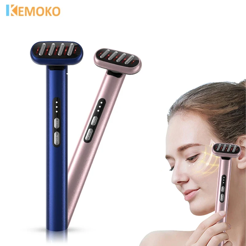 5 in 1 Facial Eye Beauty Device Wand Microcurrent Anti-Aging Red Blue LED Therapy Face Massager Rejuvenation Heat Therapy Care 1pc 3d printer 200 220 300 400mm 10mm heat insulation cotton blue thick heating bed sticker for waohao i3 anet a8 a2 tronxy x2